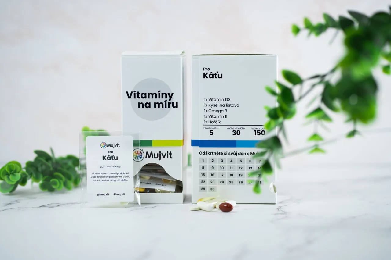 Vitamíny na míru Mujvit, denní sáček s personalizovanou kombinací vitamínů a minerálů